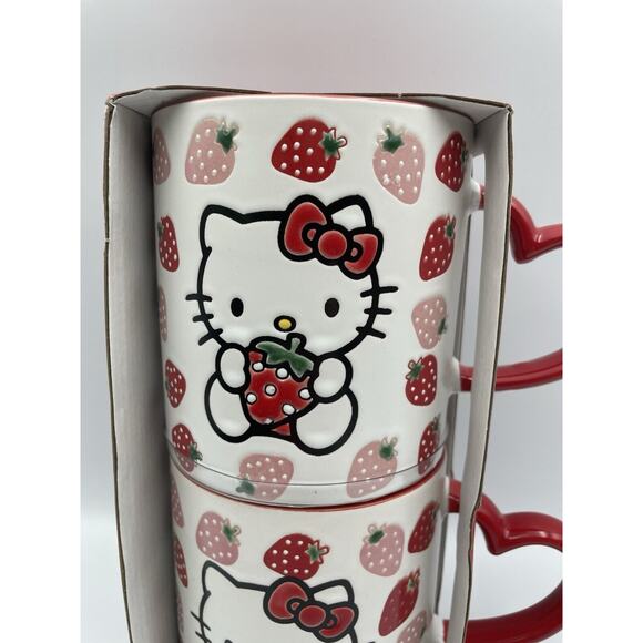 Hello Kitty Strawberry Ceramic Mug Set BRAND NEW! 2024 - Picture 2 of 8